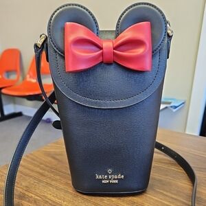Kate Spade x Disney North South 3D Phone Crossbody KG704 Minnie Mouse Bow🔥